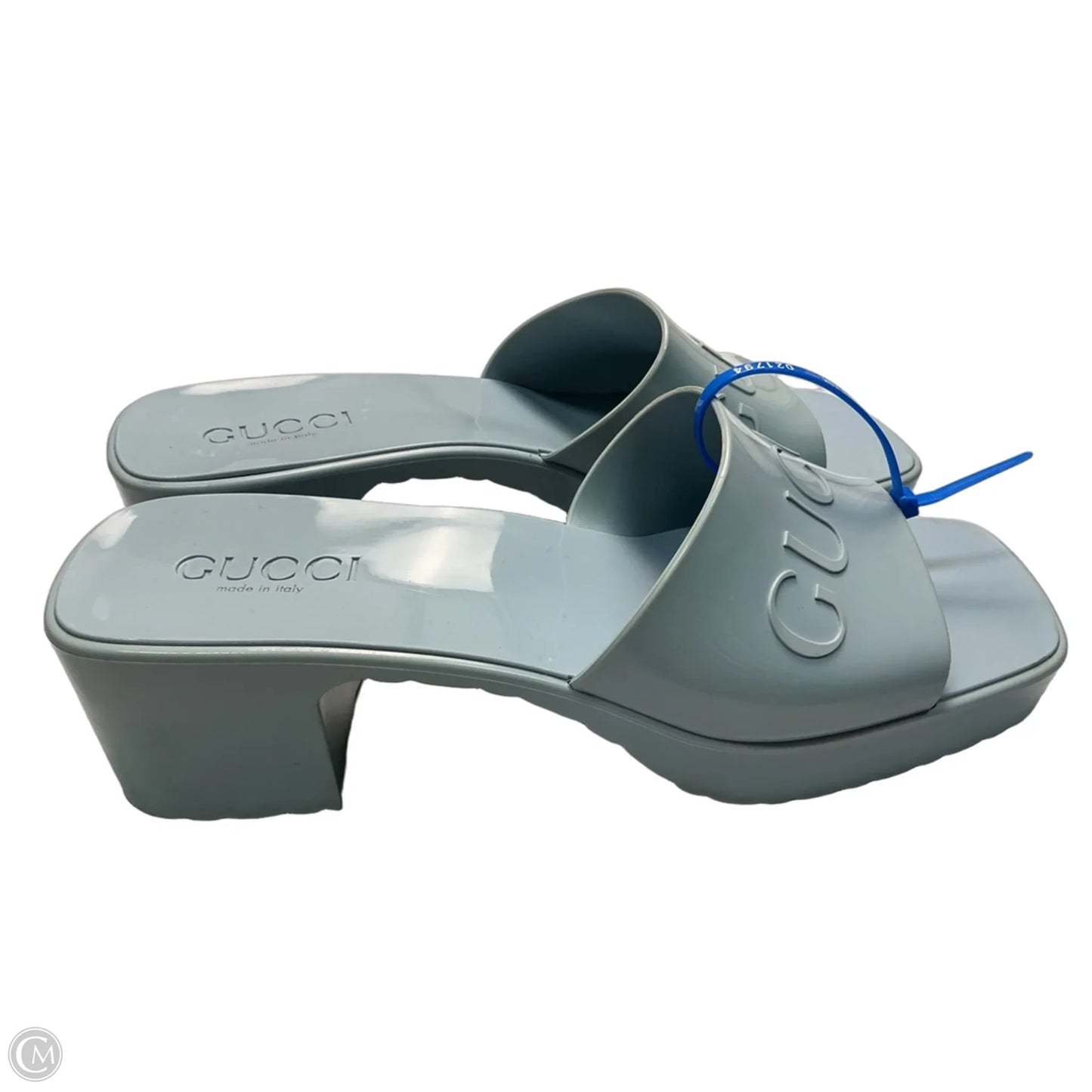 Sandals Luxury Designer By Gucci In Blue, Size: 8.5
