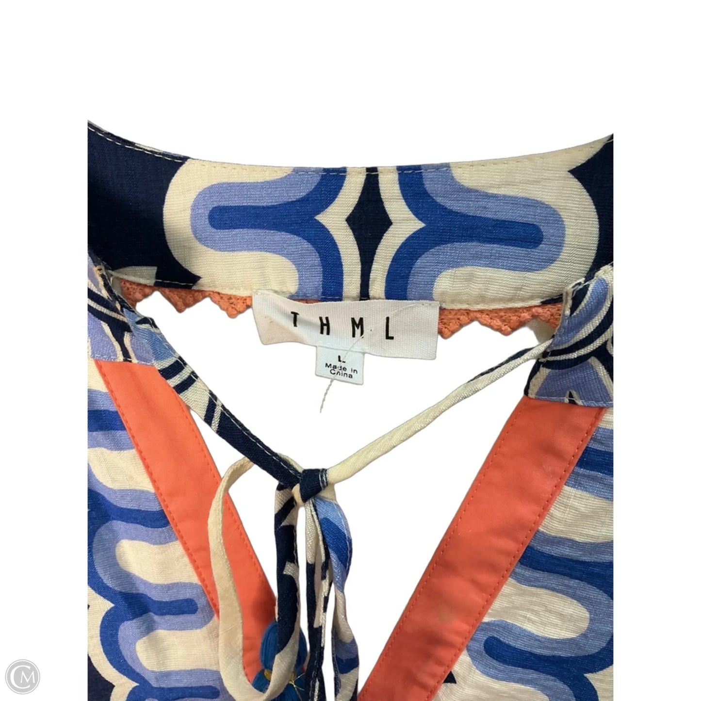 Dress Casual Maxi By Thml In Cream & Orange, Size: L