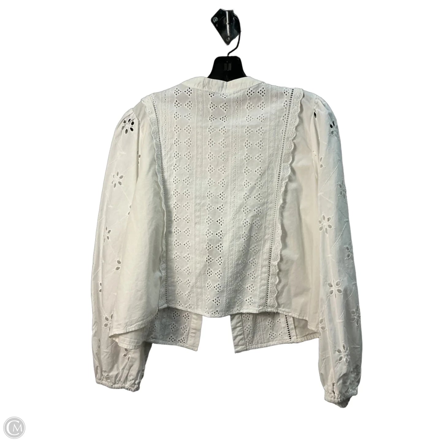 Top Long Sleeve By Zara In White, Size: L