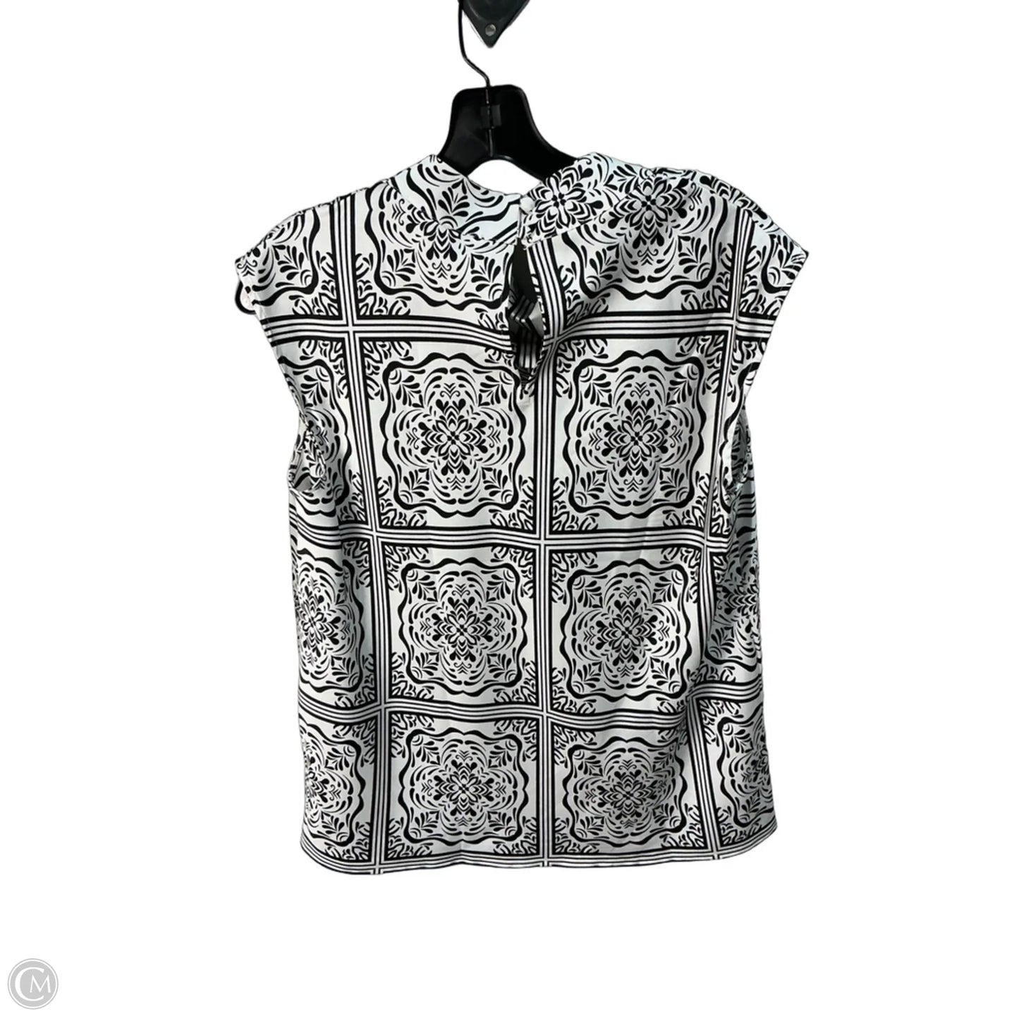 Top Sleeveless By Loft In Black & White, Size: M