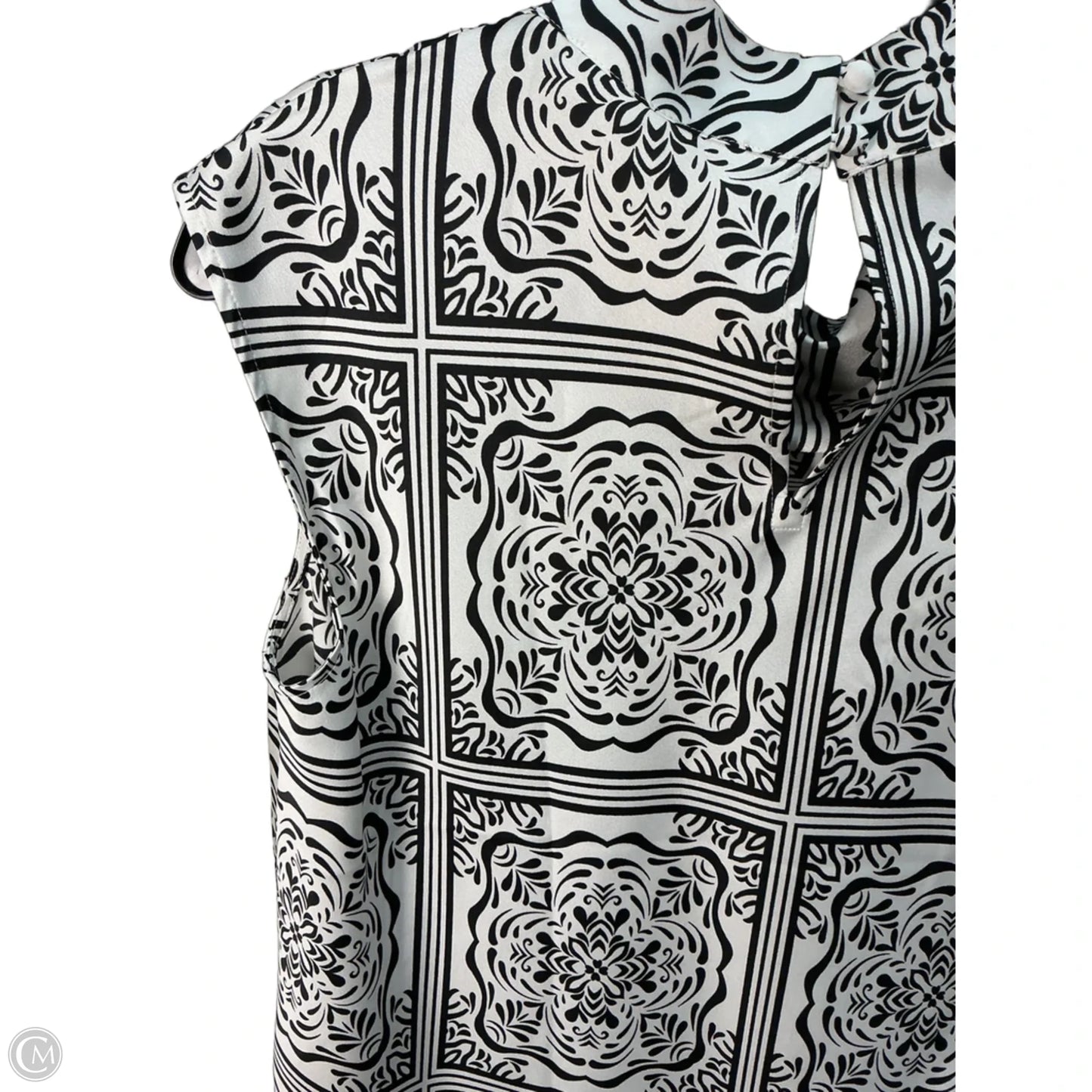 Top Sleeveless By Loft In Black & White, Size: M