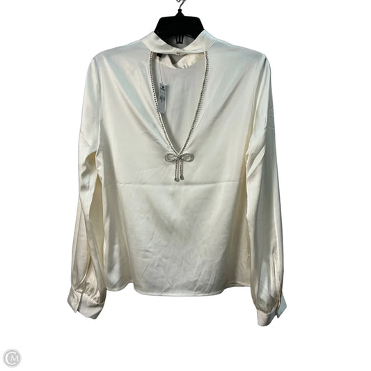Top Long Sleeve By Express In Cream, Size: M