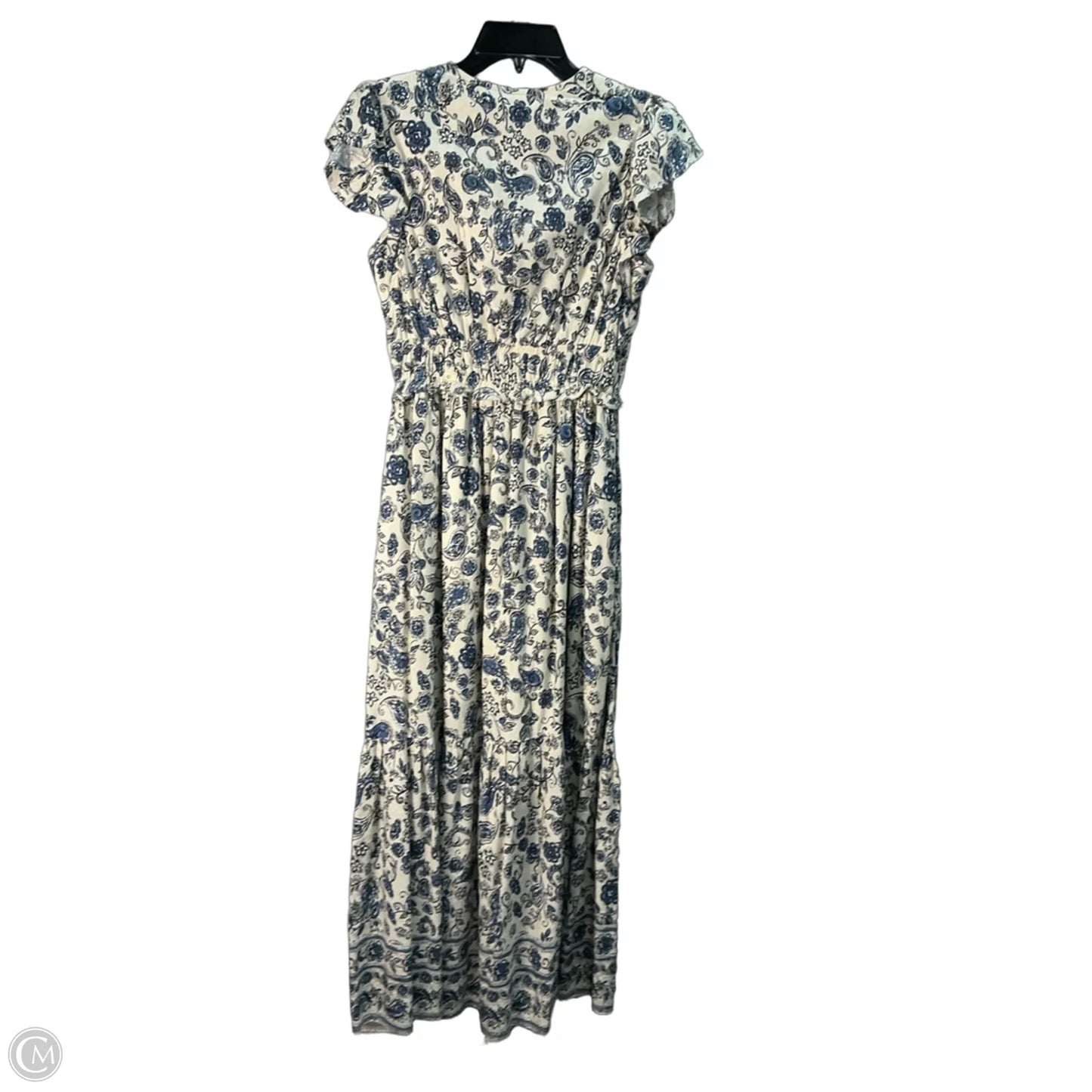 Dress Casual Maxi By Lea & Viola In Blue & Cream, Size: S
