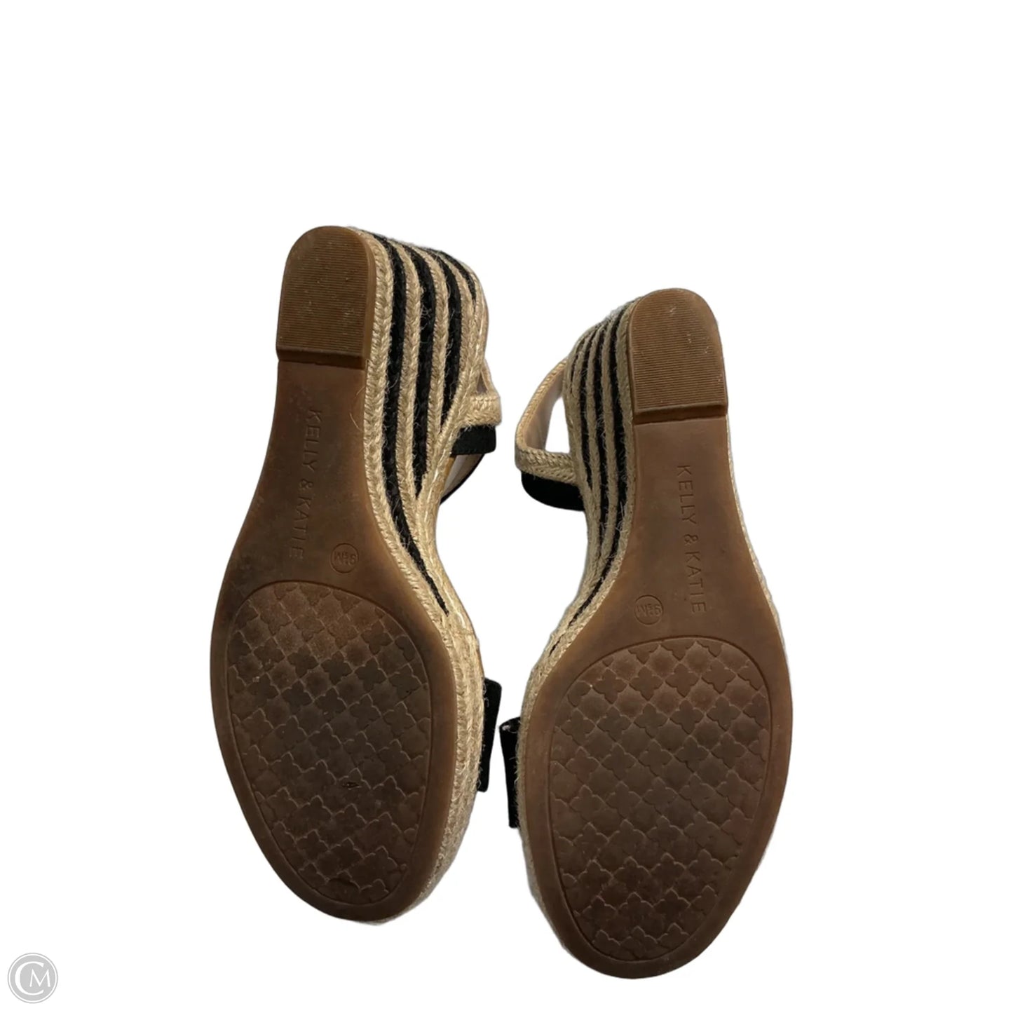 Sandals Heels Wedge By Kelly And Katie In Black & Brown, Size: 9.5