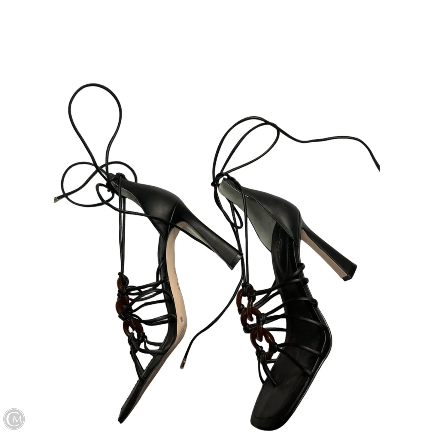 Sandals Heels Stiletto By Jessica Simpson In Black, Size: 9.5