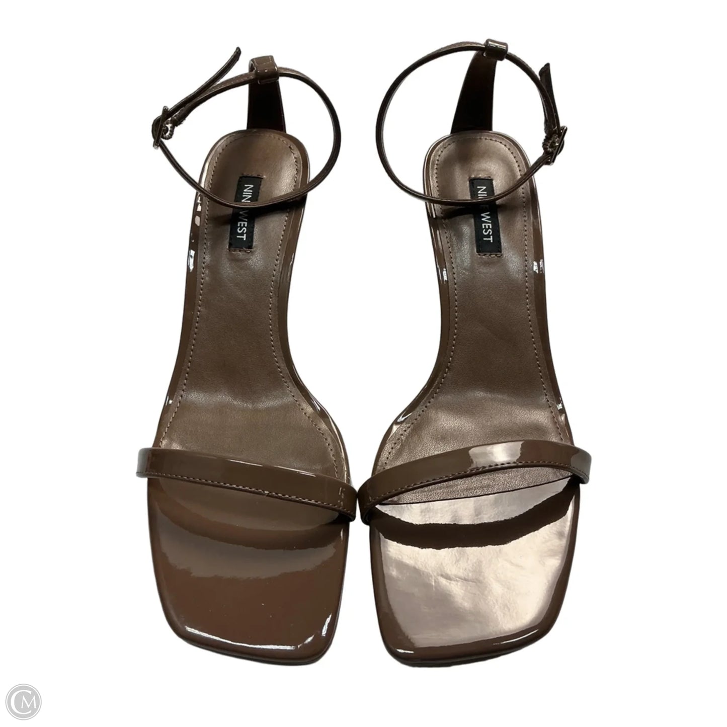 Sandals Heels Kitten By Nine West In Brown, Size: 9.5