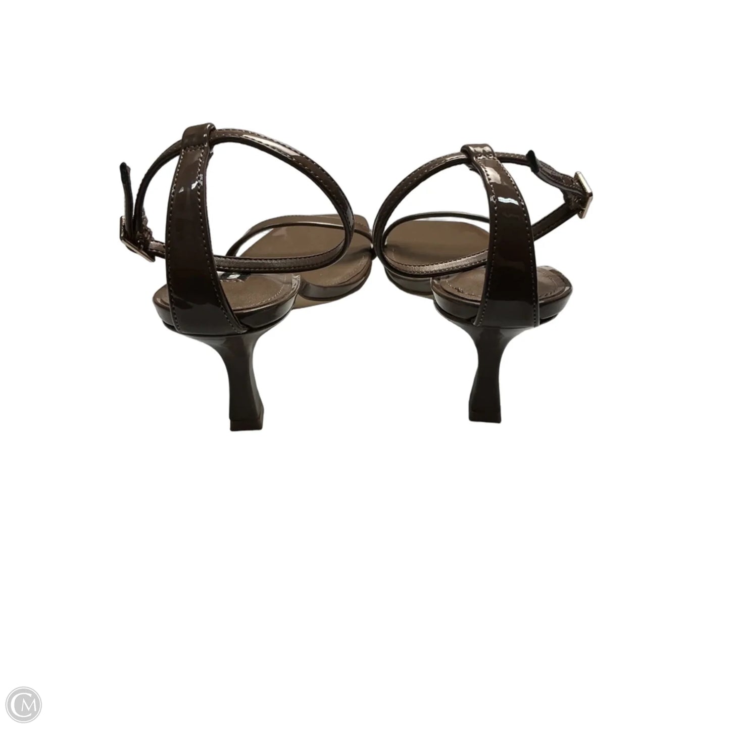 Sandals Heels Kitten By Nine West In Brown, Size: 9.5