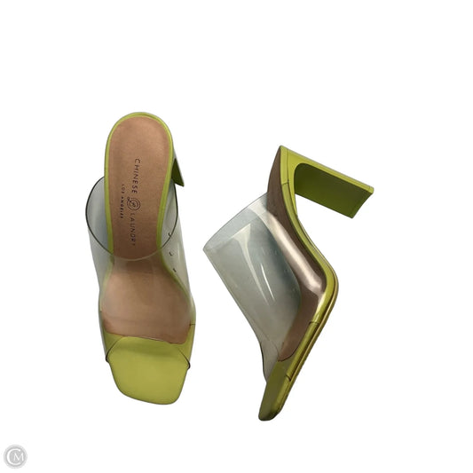 Sandals Heels Block By Chinese Laundry In Green, Size: 9.5
