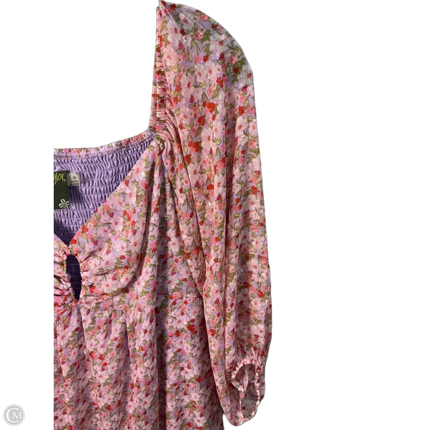 Dress Party Midi By Taylor In Pink, Size: 10