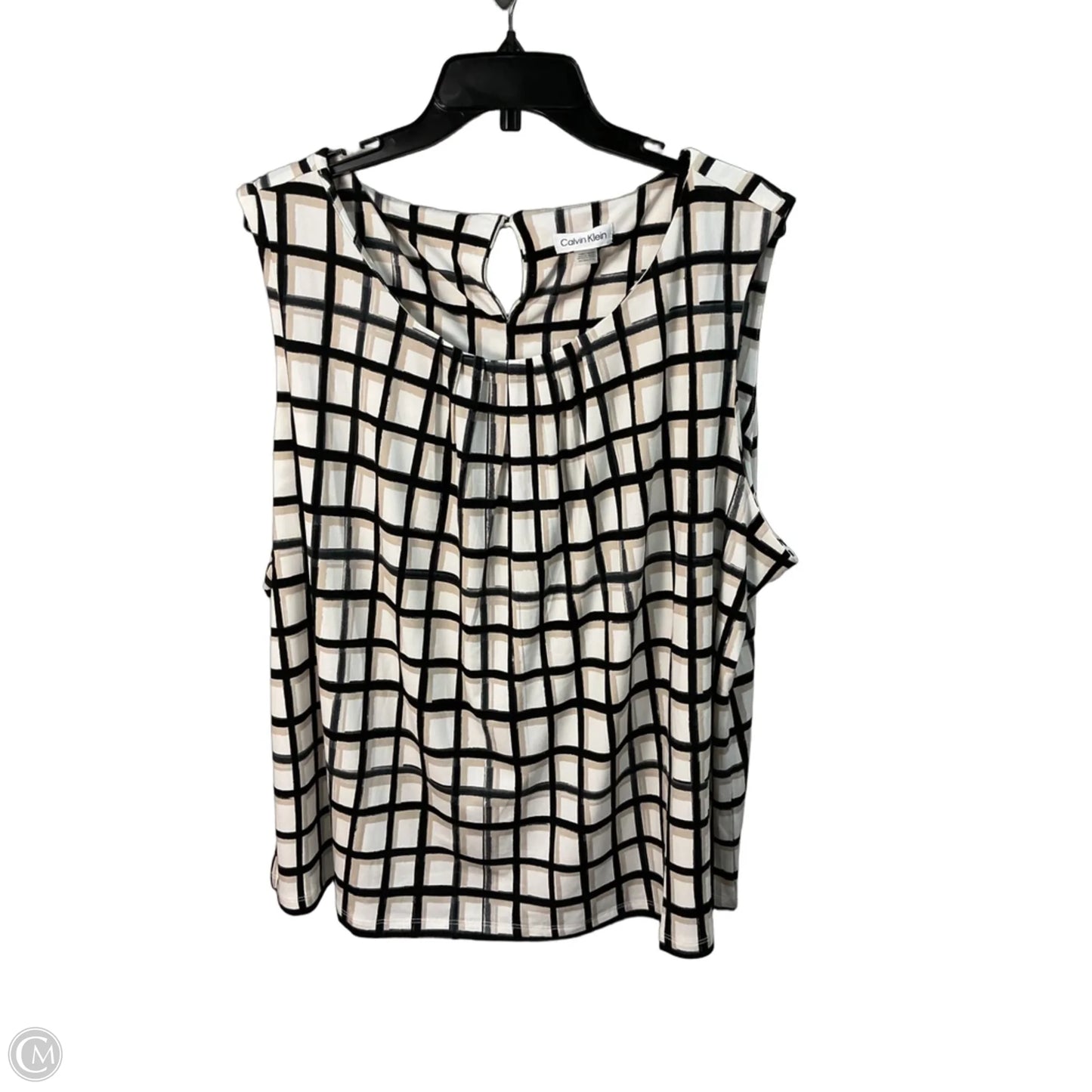 Top Sleeveless By Calvin Klein In Cream, Size: 26