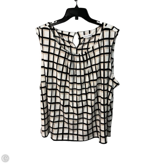 Top Sleeveless By Calvin Klein In Cream, Size: 26