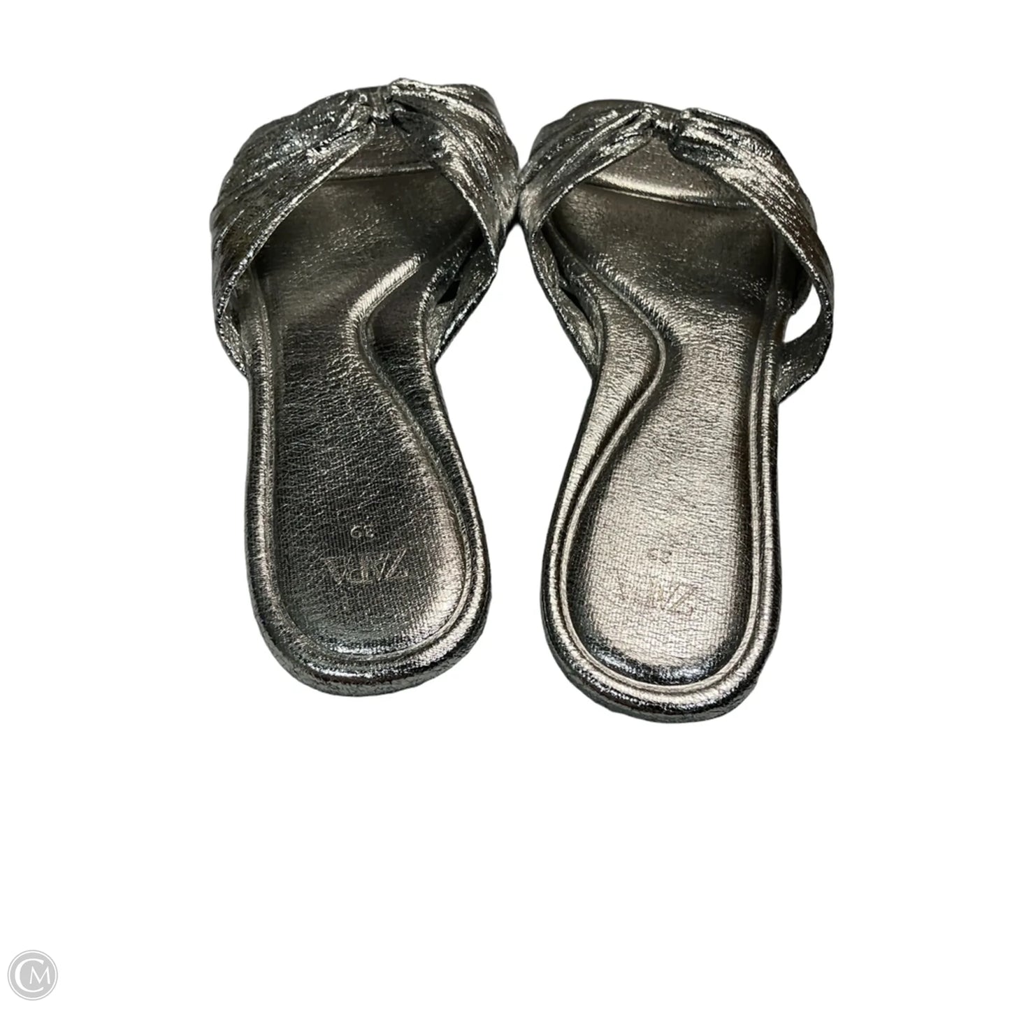 Sandals Flats By Zara In Silver, Size: 9