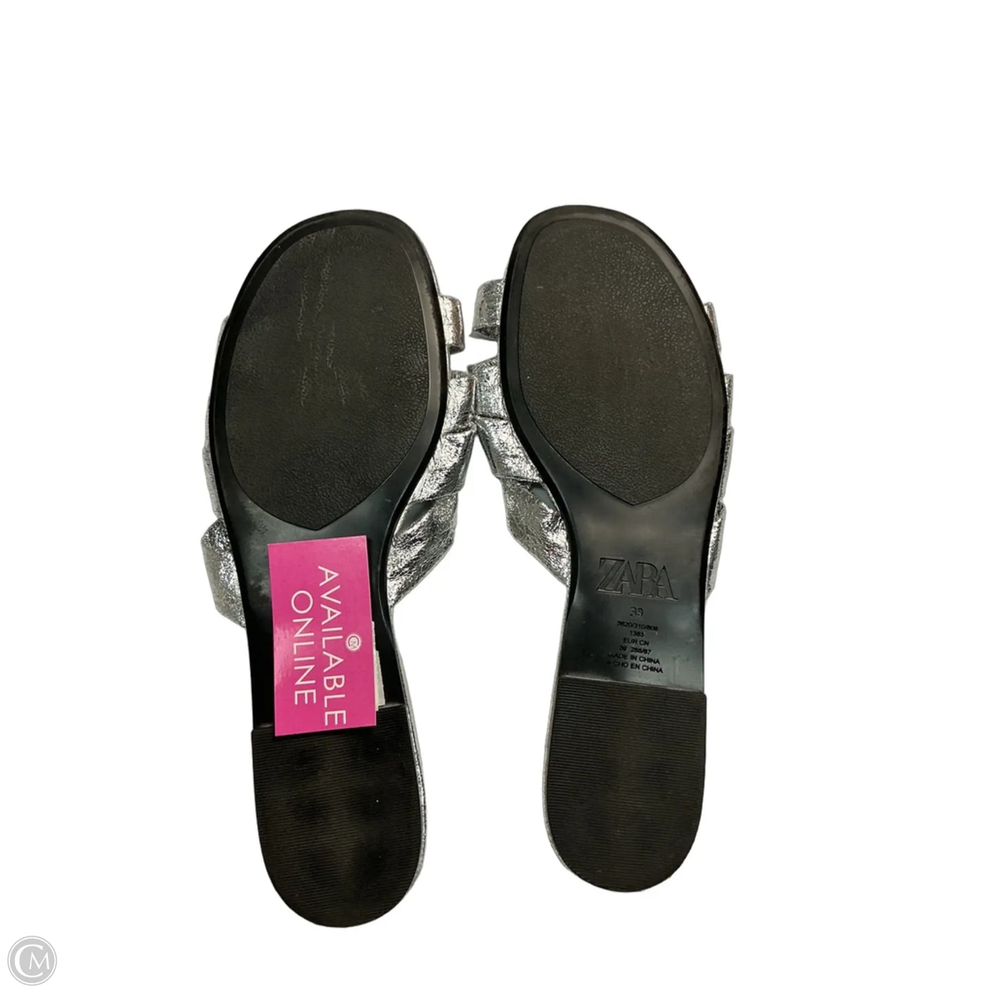 Sandals Flats By Zara In Silver, Size: 9