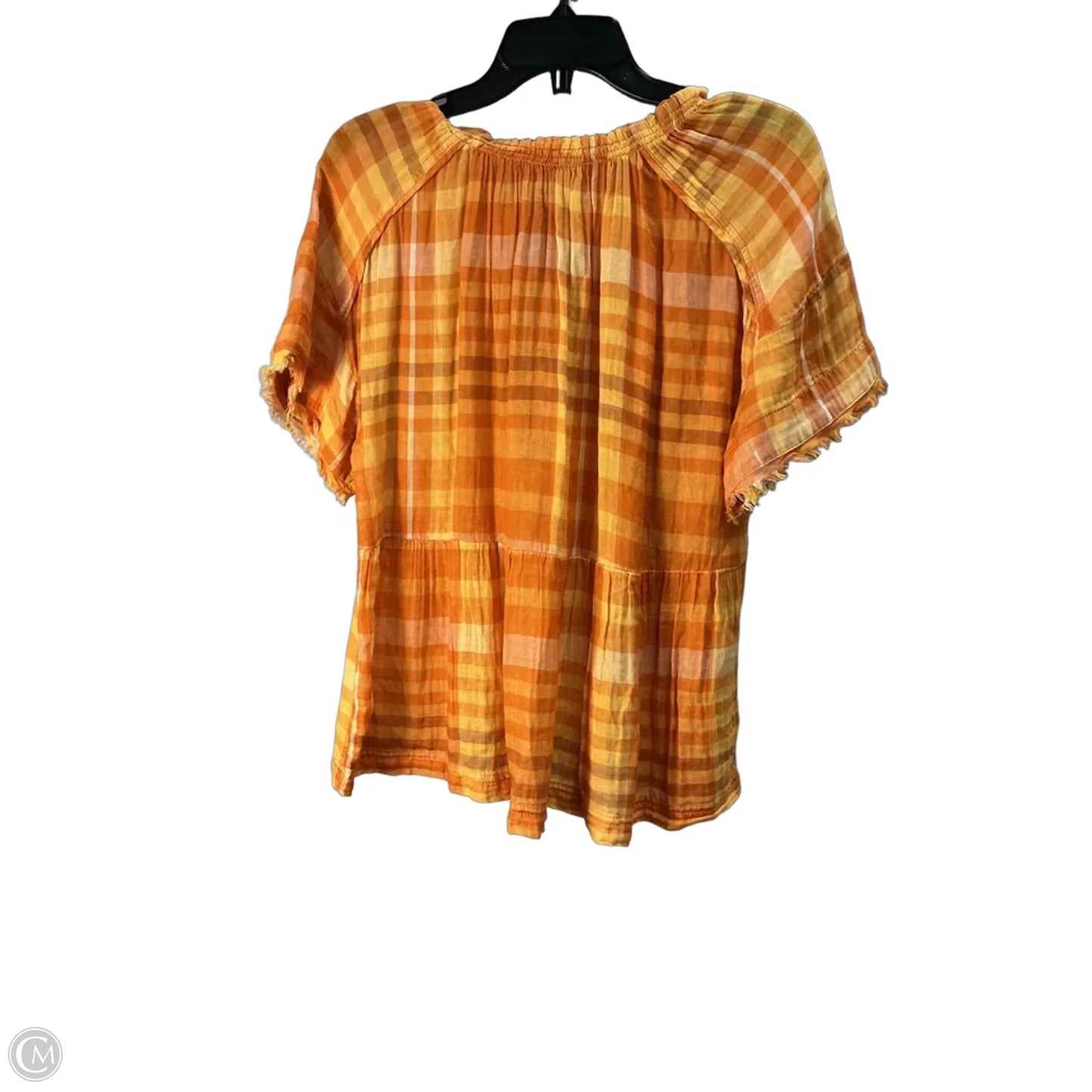 Top Short Sleeve By Anthropologie In Orange, Size: Xs