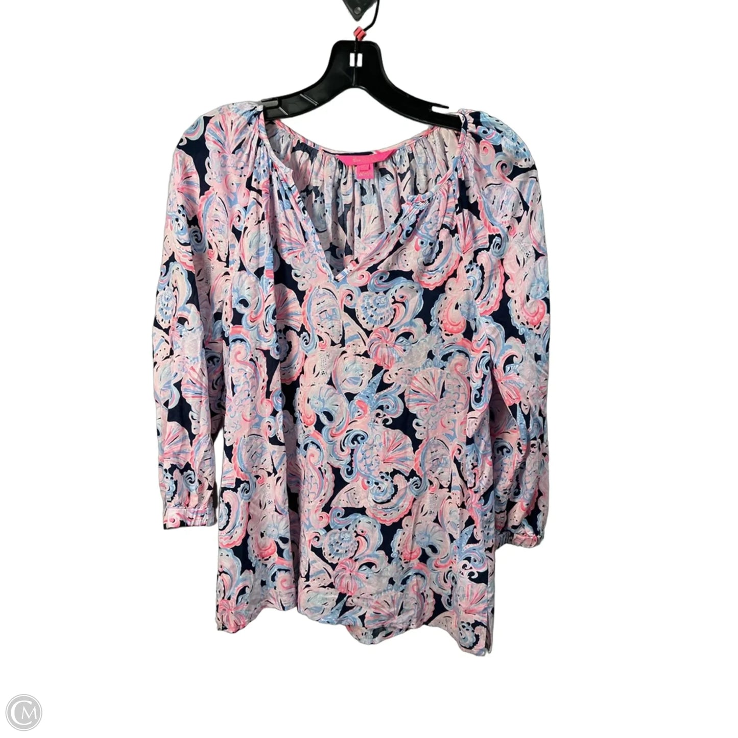 Top Long Sleeve Designer By Lilly Pulitzer In Blue, Size: M