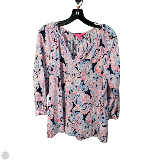 Top Long Sleeve Designer By Lilly Pulitzer In Blue, Size: M