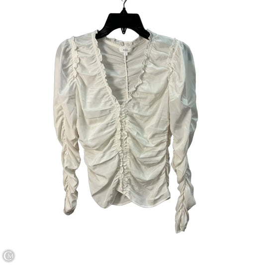 Top Long Sleeve By Alc In White, Size: S