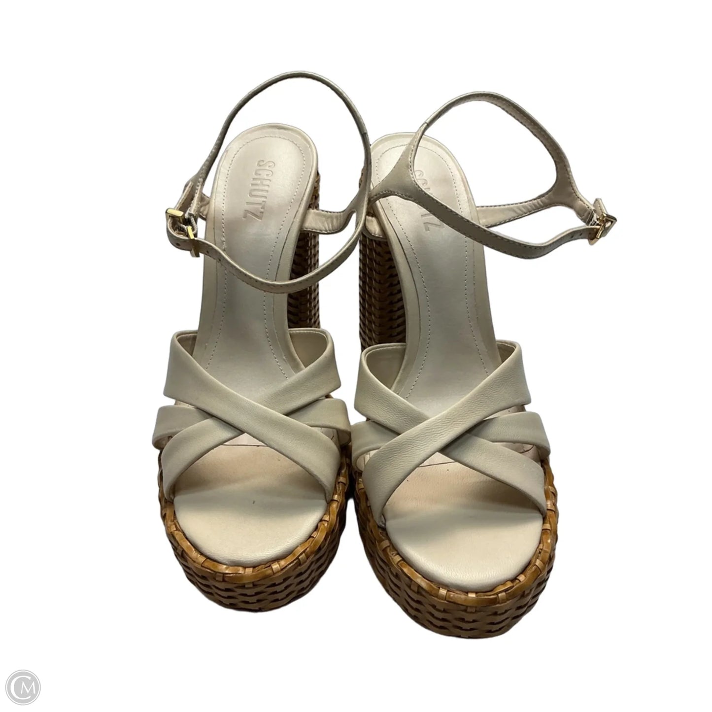 Sandals Heels Platform By Schutz In Cream, Size: 9.5