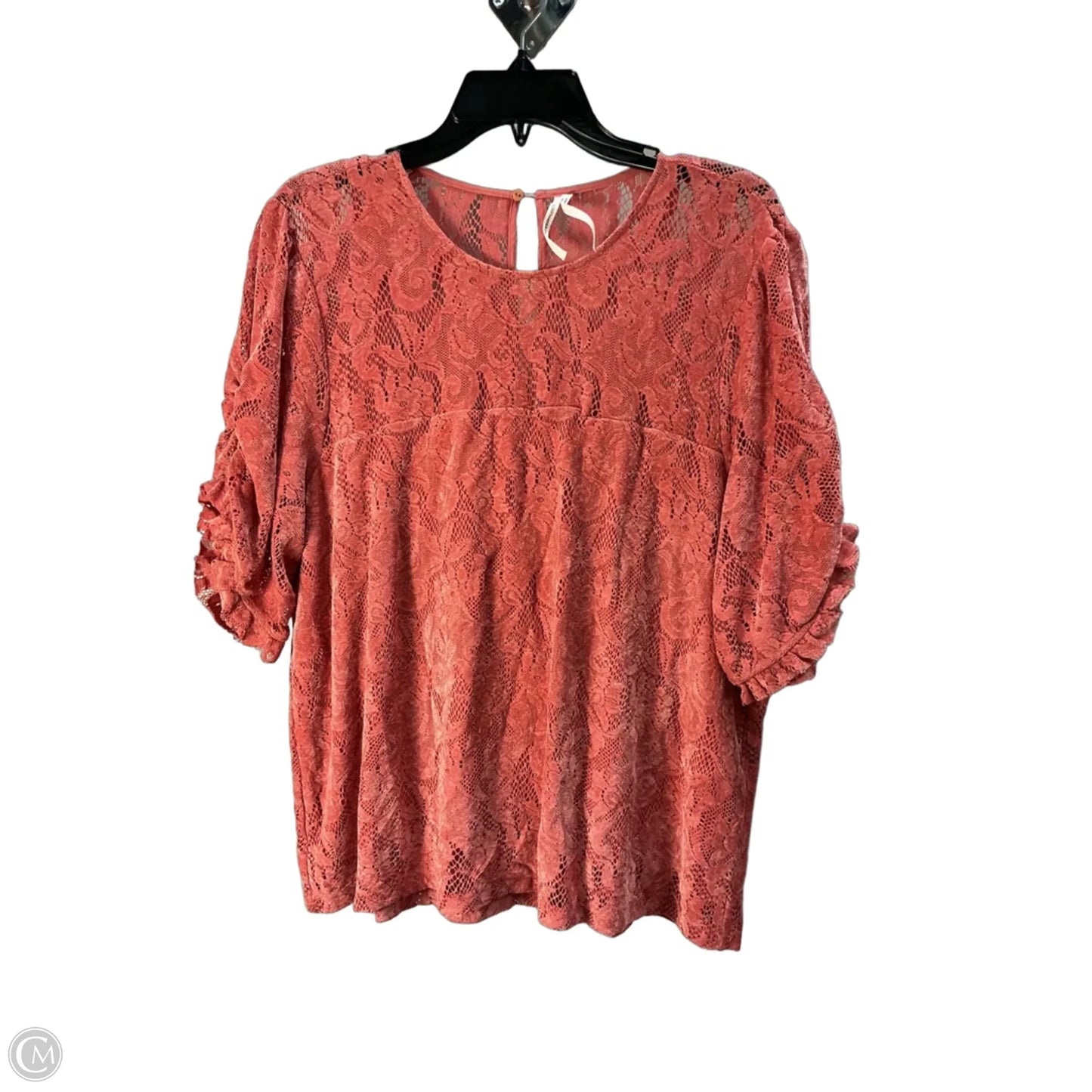 Top Short Sleeve By Anthropologie In Beige, Size: Xl