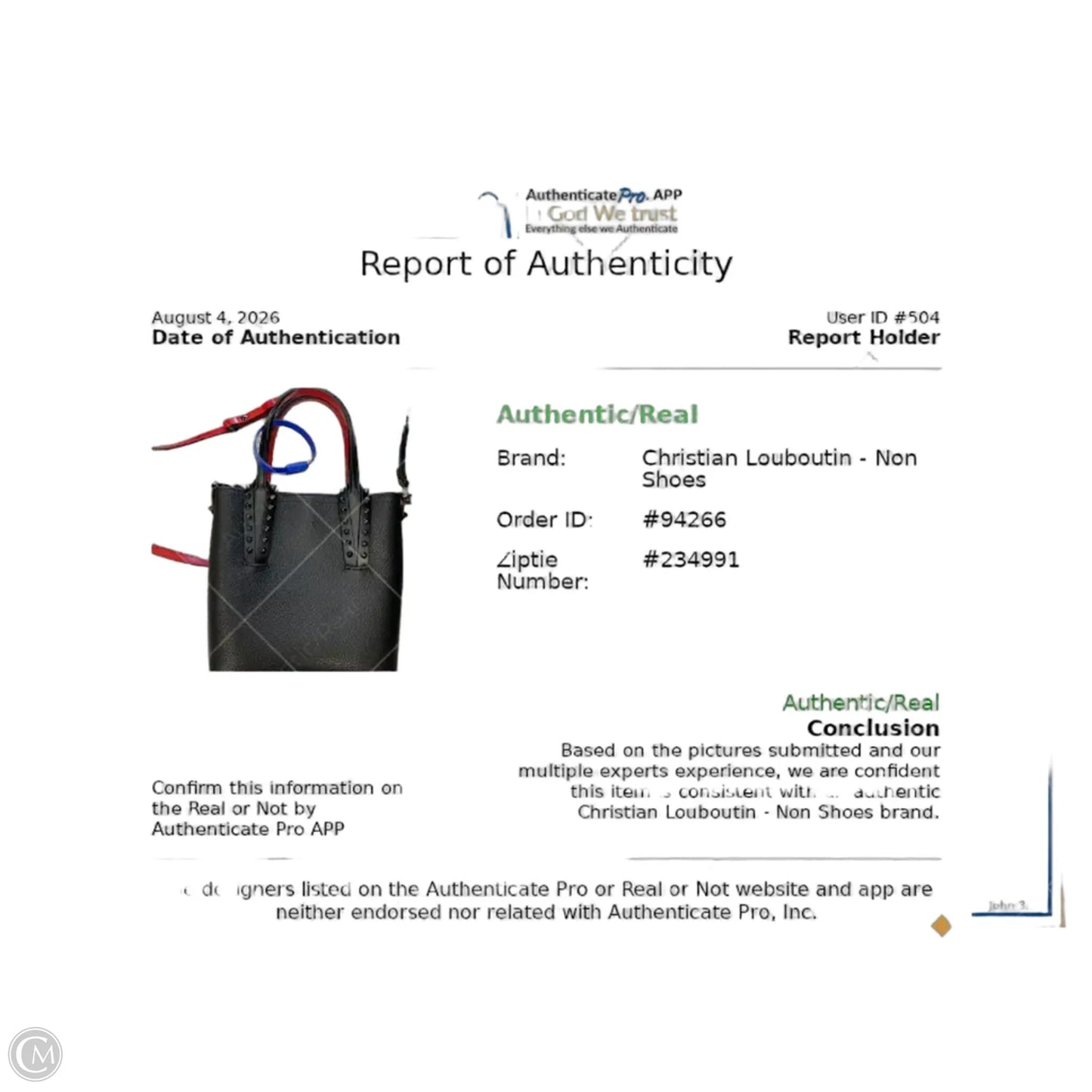 Tote Luxury Designer By Christian Louboutin, Size: Small