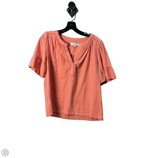 Top Short Sleeve By Loft In Orange, Size: S