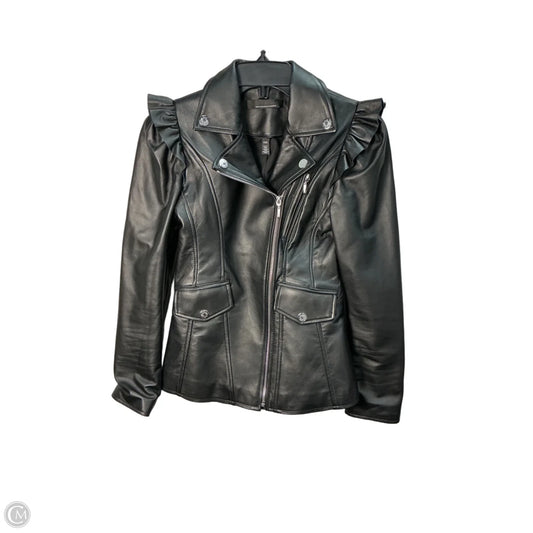 Jacket Moto Leather By White House Black Market In Black, Size: Xxs