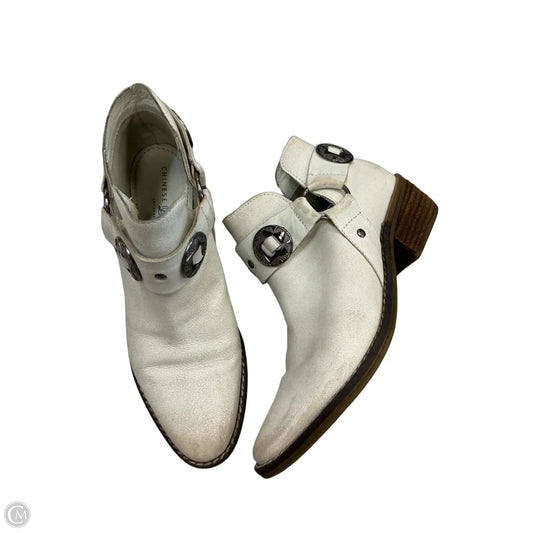Boots Ankle Heels By Chinese Laundry In Cream, Size: 7