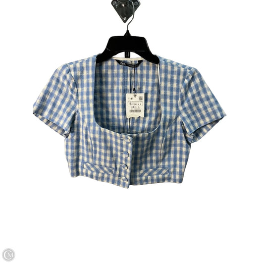 Top Short Sleeve By Zara In Blue, Size: S