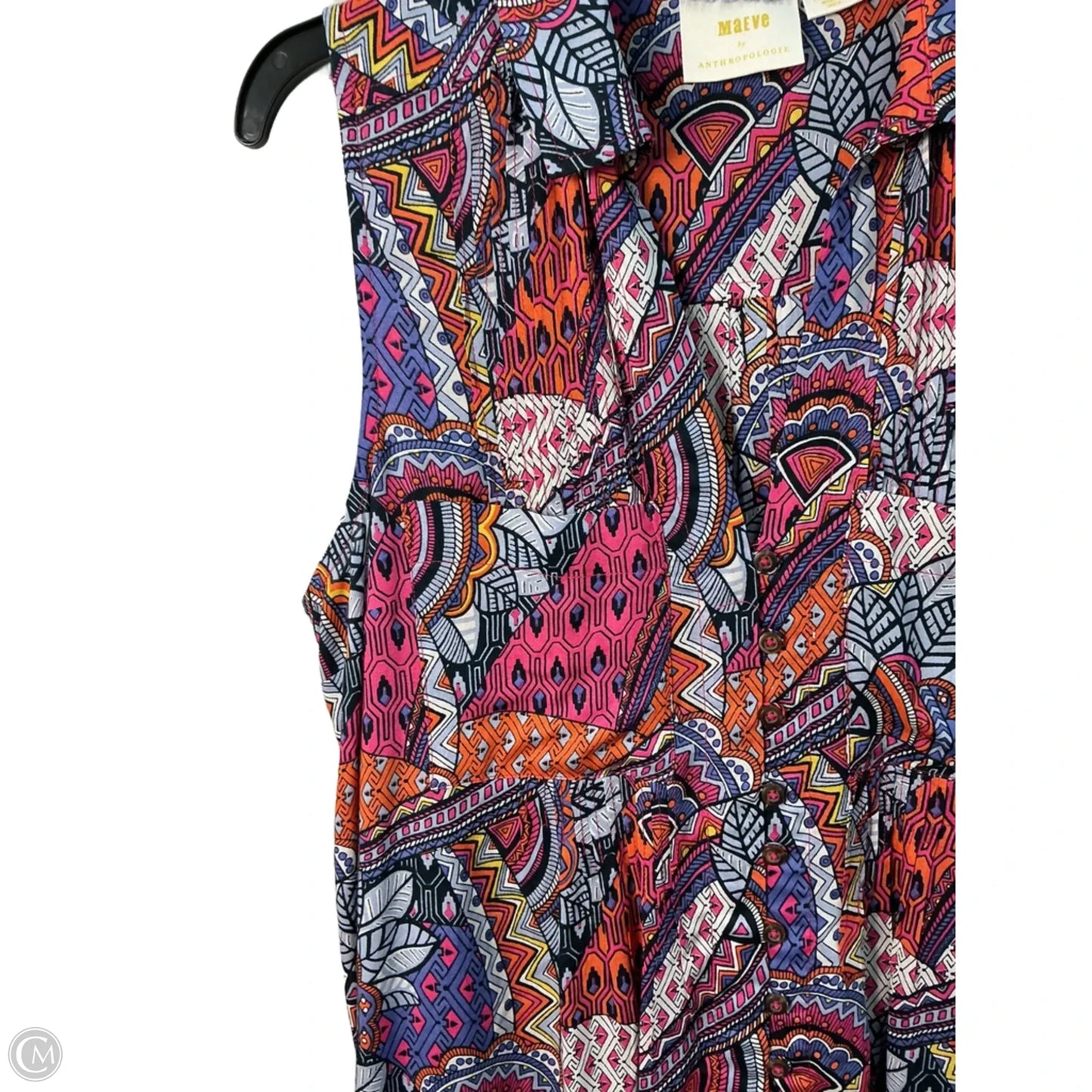 Top Sleeveless By Maeve In Multi-colored, Size: M