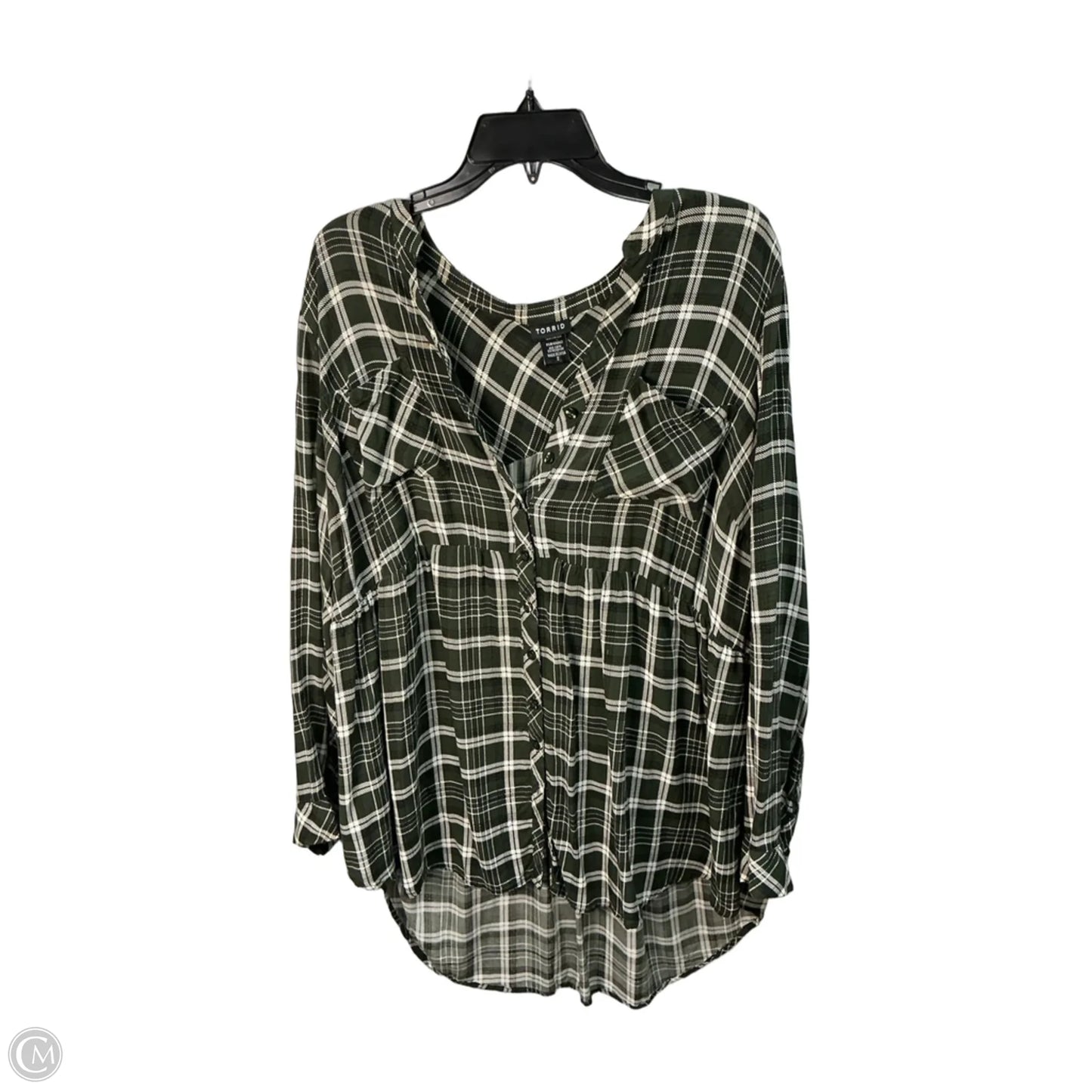 Top Long Sleeve By Torrid In Green, Size: 18