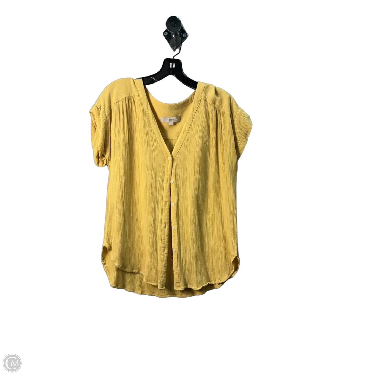 Top Short Sleeve By Loft In Yellow, Size: S