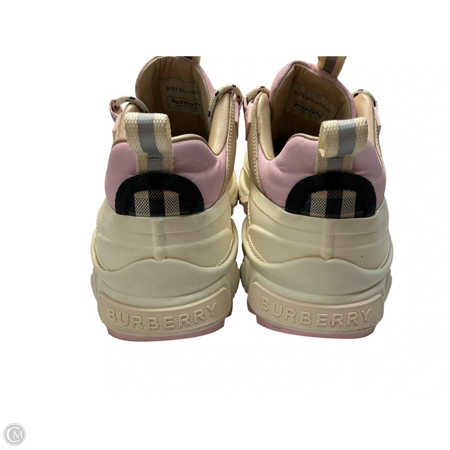 Shoes Luxury Designer By Burberry In Cream, Size: 7.5