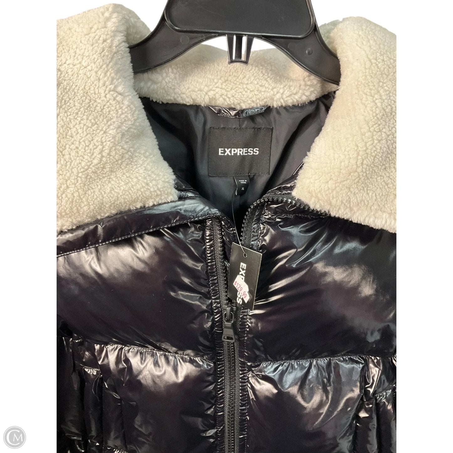 Jacket Puffer & Quilted By Express In Black, Size: Xl