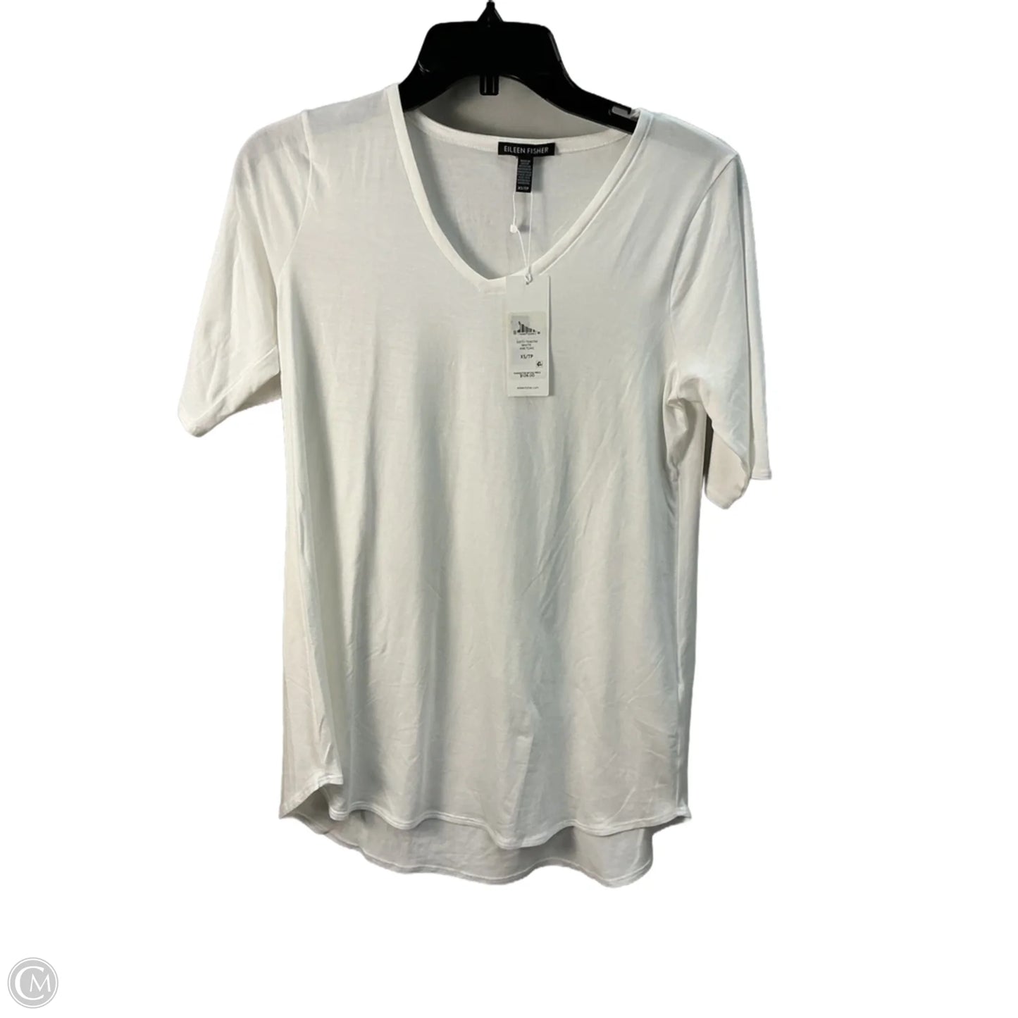 Top Short Sleeve Basic By Eileen Fisher In White, Size: Xs