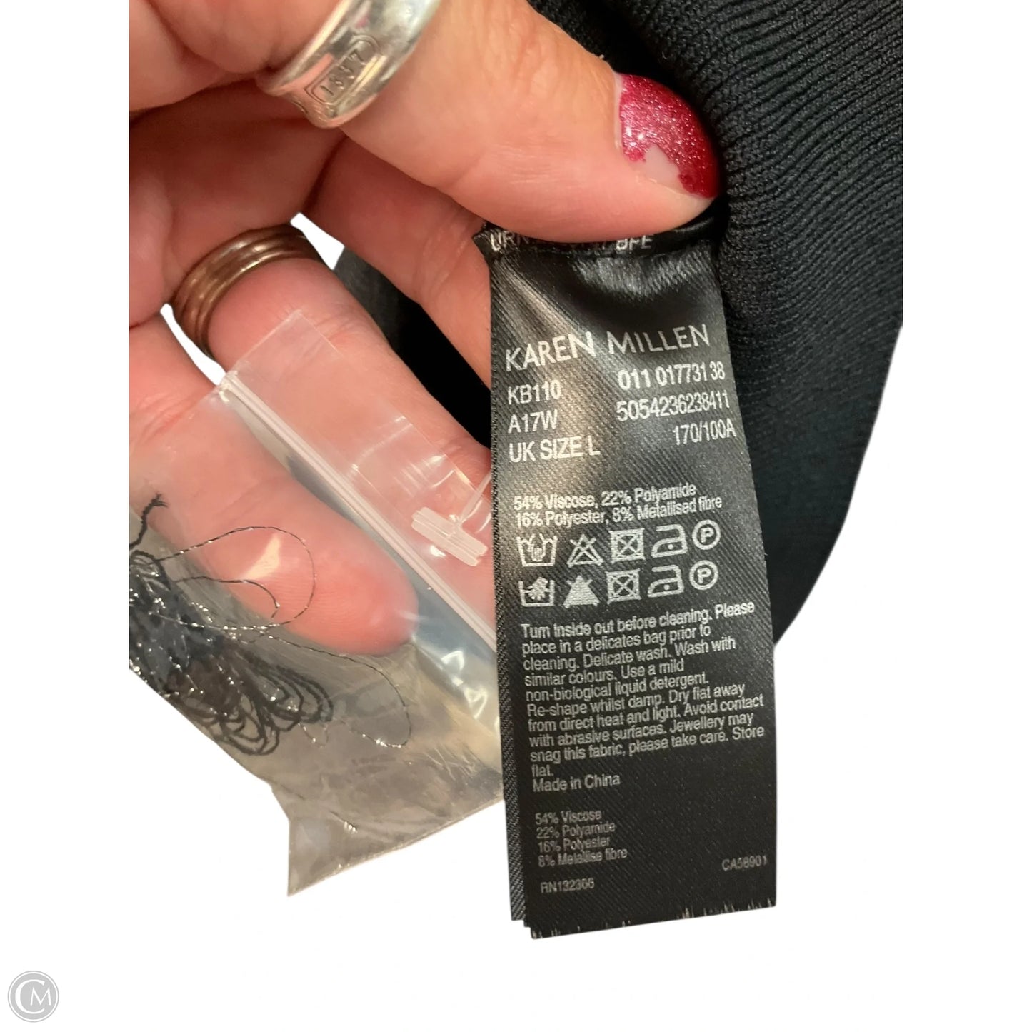 Top Long Sleeve By Karen Millen In Black, Size: L