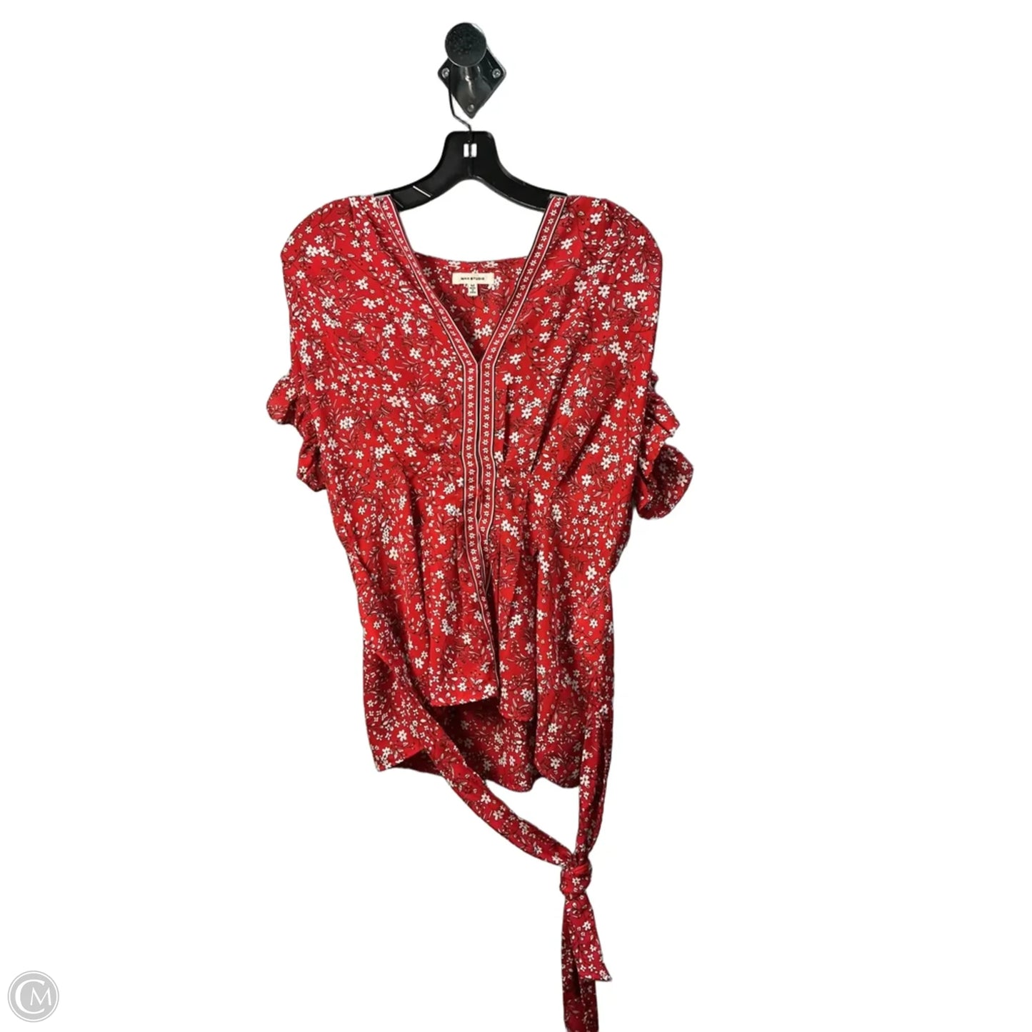 Top Short Sleeve By Max Studio In Red, Size: M