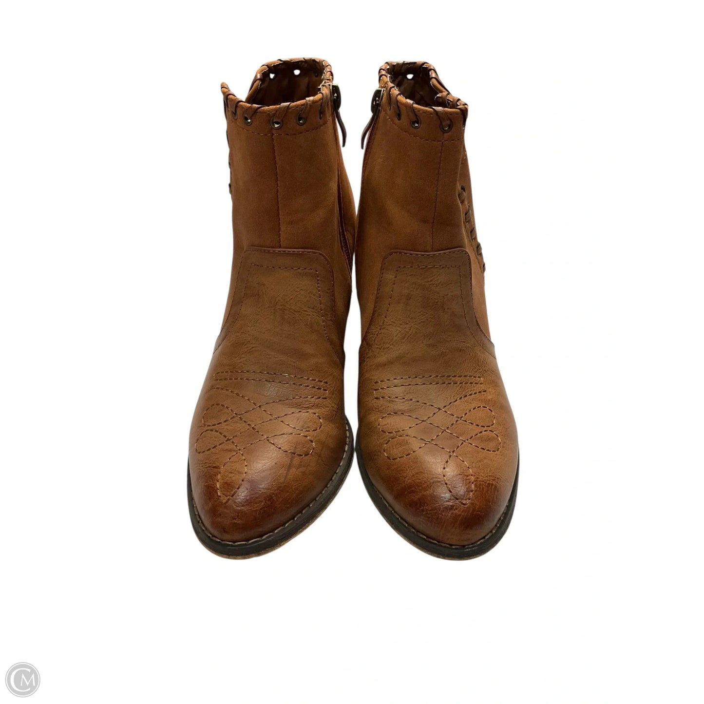 Boots Ankle Heels By Vintage Havana In Brown, Size: 9