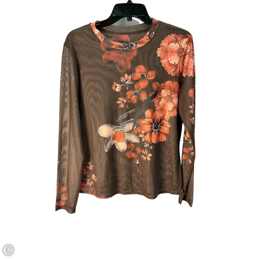 Top Long Sleeve By Clothes Mentor In Brown, Size: L