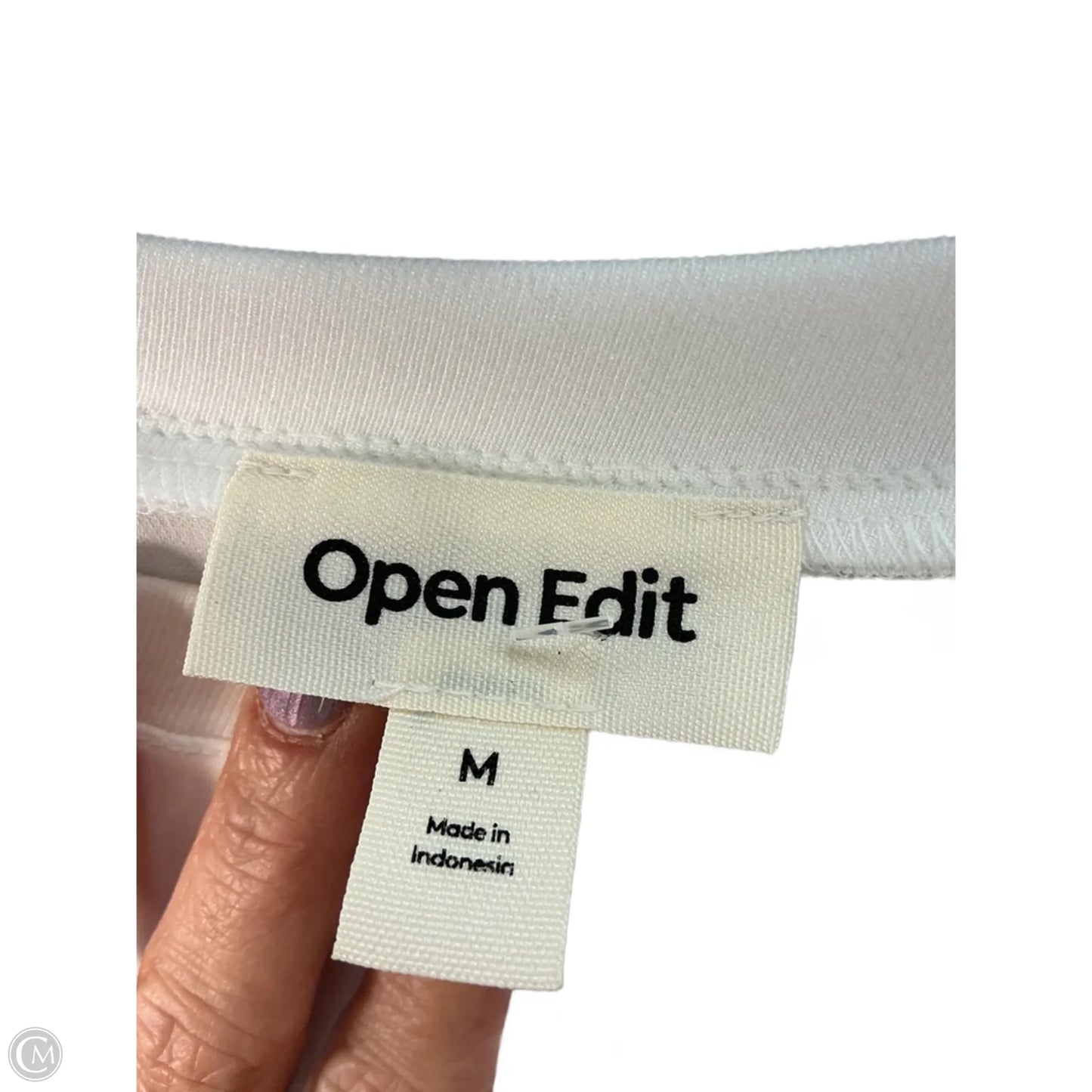 Top Short Sleeve Basic By Open Edit In White, Size: M