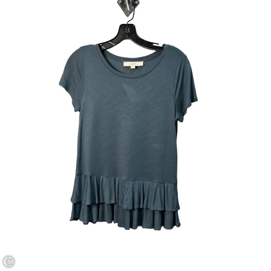 Top Short Sleeve By Loft In Blue, Size: S