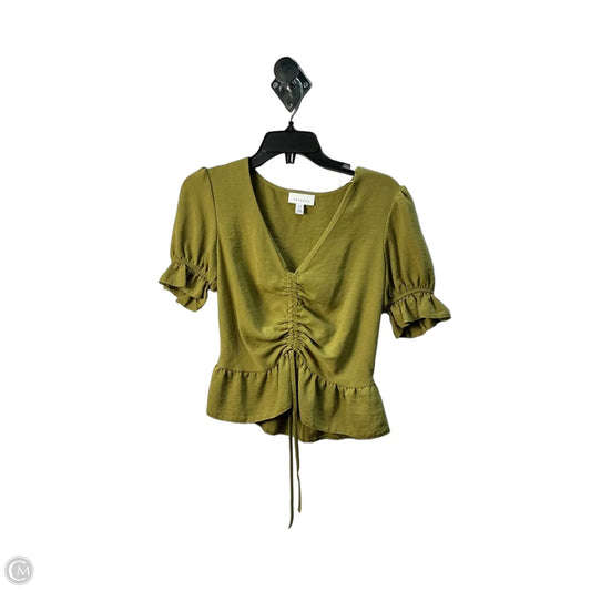 Top Short Sleeve By Top Shop In Chartreuse, Size: S