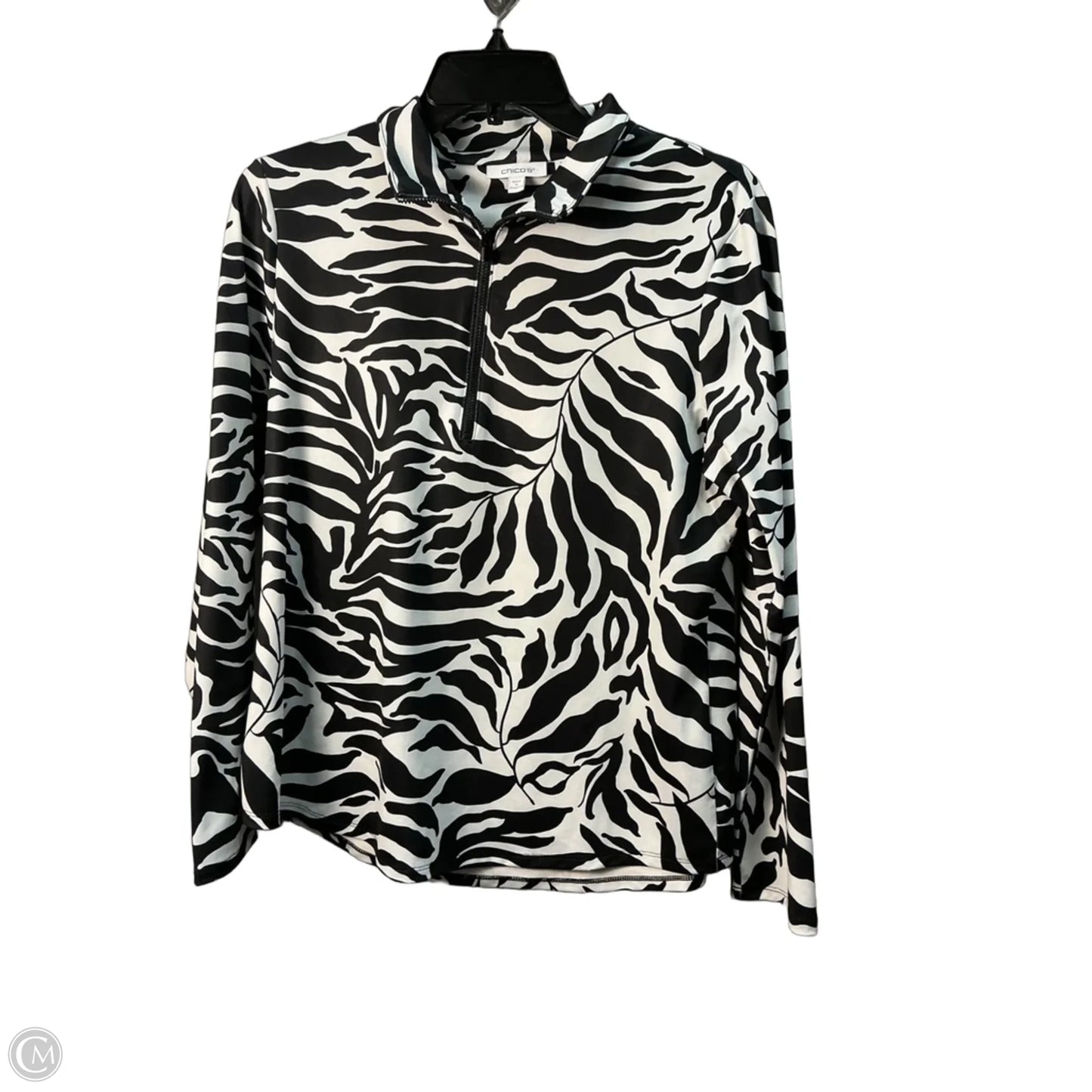 Athletic Sweatshirt Collar By Chicos In Black, Size: M