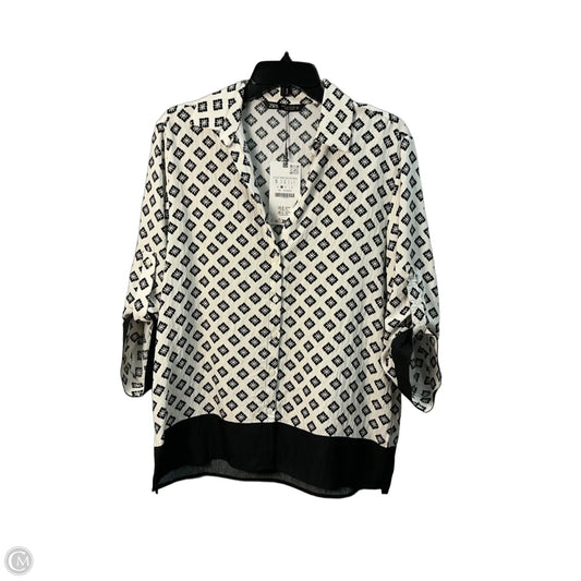 Top Long Sleeve By Zara In White, Size: S