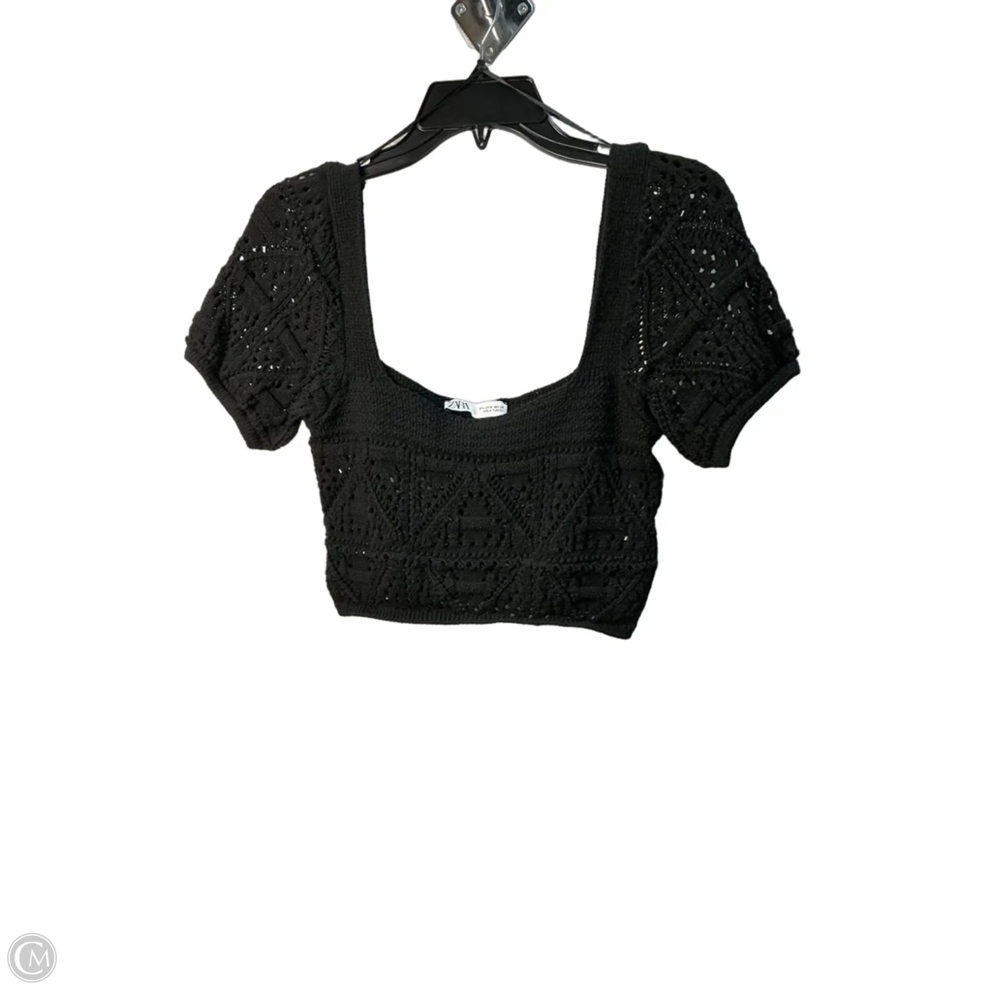 Top Short Sleeve By Zara In Black, Size: M