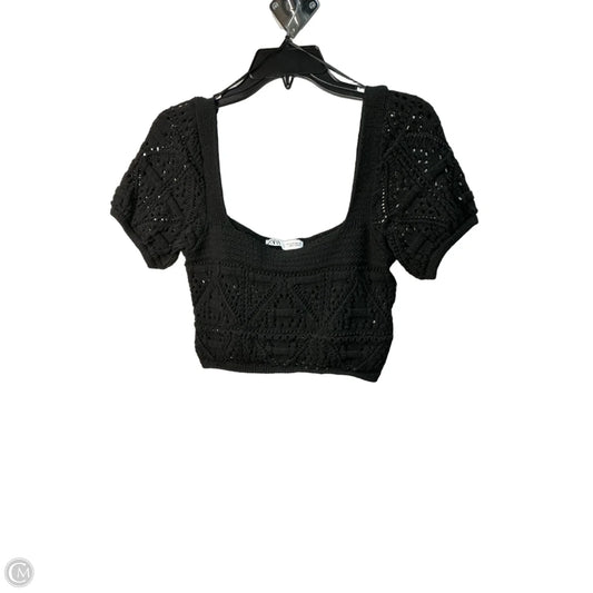 Top Short Sleeve By Zara In Black, Size: M