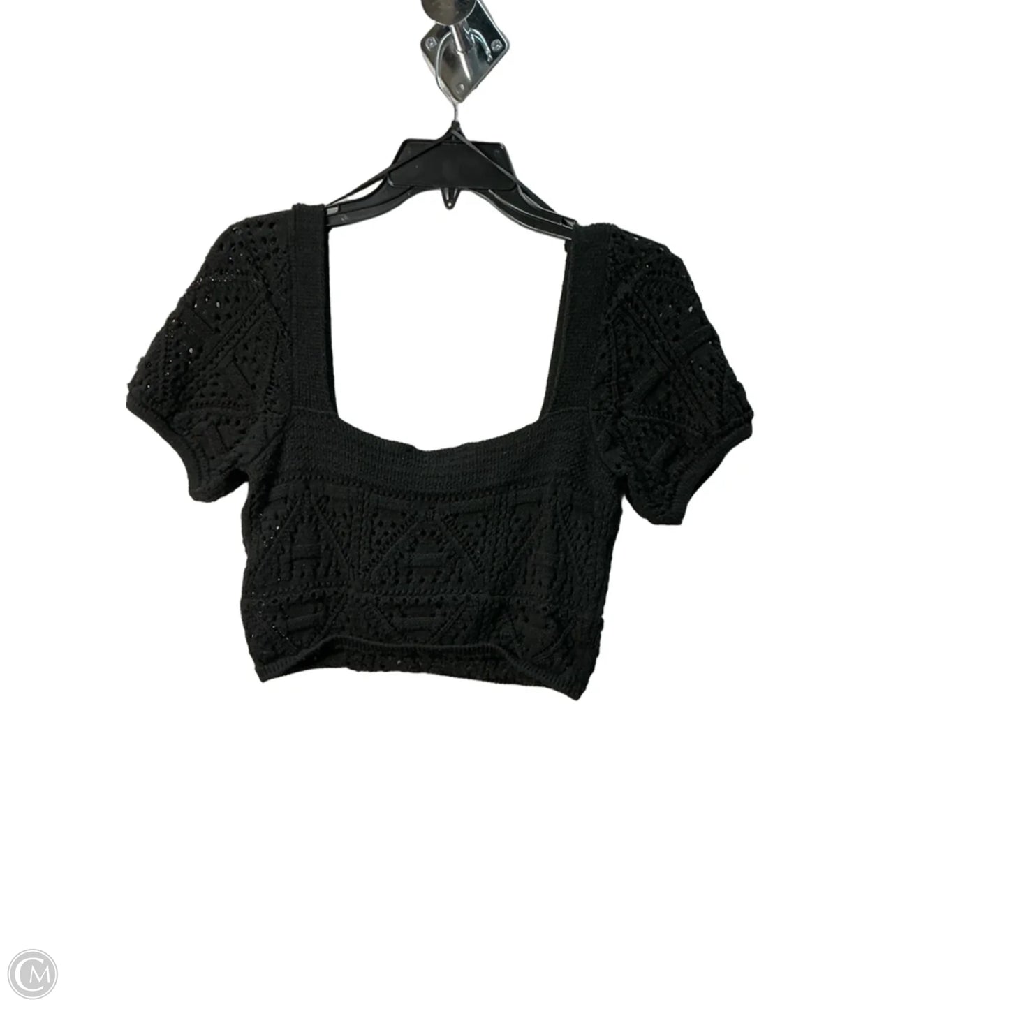 Top Short Sleeve By Zara In Black, Size: M