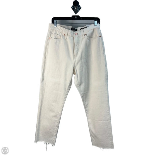 Jeans Straight By Banana Republic In Cream, Size: 8
