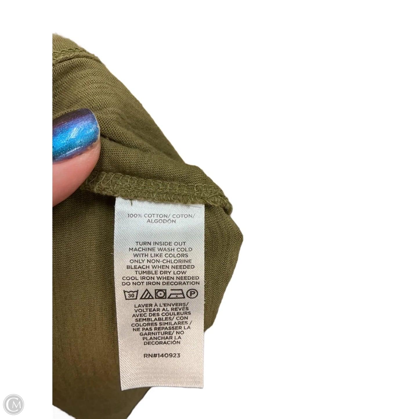 Top Short Sleeve Basic By Loft In Green, Size: L