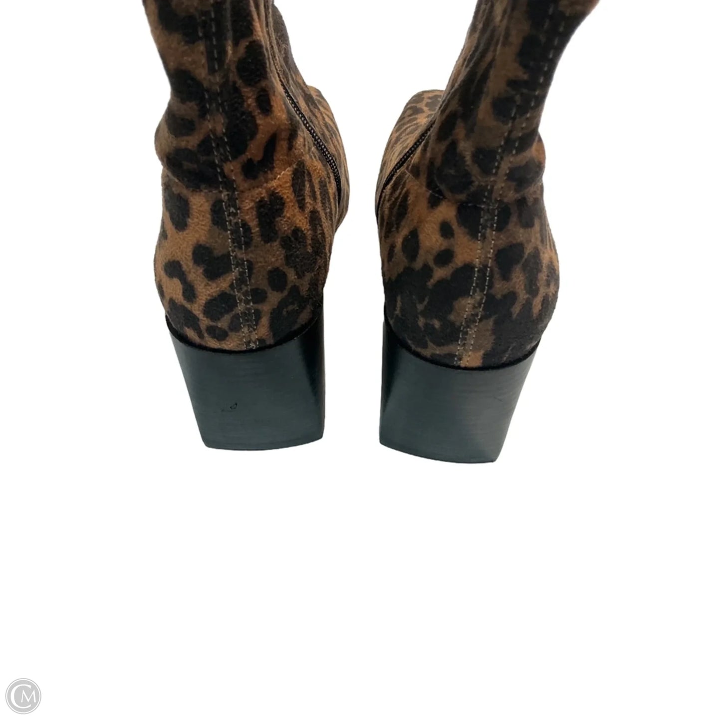 Boots Ankle Heels By Anthropologie In Animal Print, Size: 6