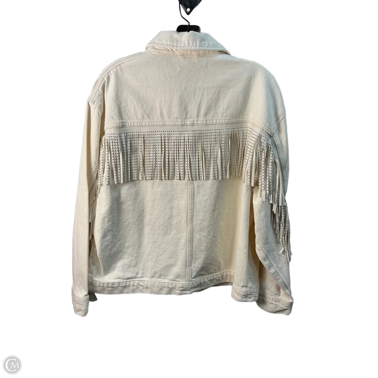 Jacket Denim By Zara In Cream, Size: M